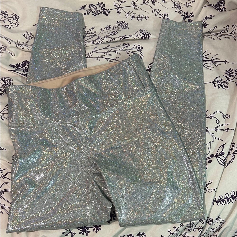 Heroine sport glittery disco Silver Women's Leggings